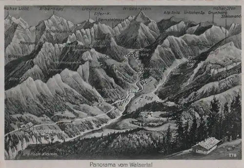 Österreich - Österreich - Großes Walsertal - Panoramakarte - ca. 1955