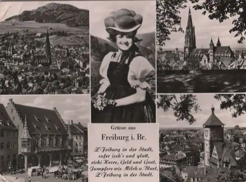 Freiburg - 5 Teilbilder - ca. 1965