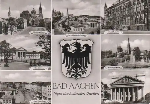 Aachen - Katschhof, Am Elisenbrunnen, Kurhaus, Am Graben, Rathaus, Elisengarten, Theater - ca. 1960