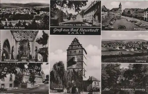 Bad Neustadt - u.a. Schloßkirche und Hotel Salzburg - 1960