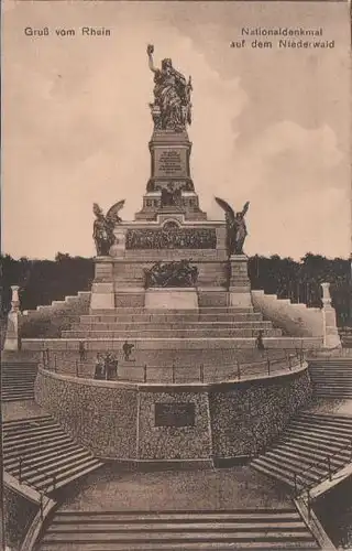 Rüdesheim - Gruß vom Rhein - Niederwald Nationaldenkmal - ca. 1935
