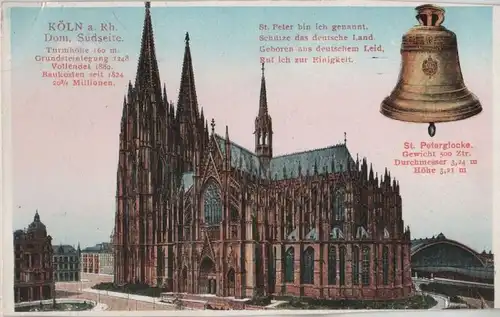 Köln - Dom, Südseite - ca. 1920