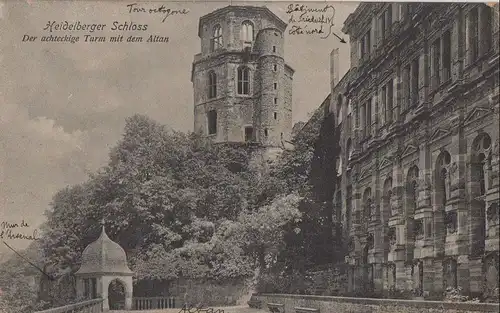 Heidelberg - Schloss, achteckiger Turm - ca. 1930