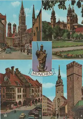 München - Frauenkirche und Rathaus, Hofgarten und Theatinerkirche, Hofbräuhaus, Alten Peter und Löwenturm - 1976