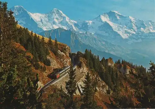 Schweiz - Schweiz - Schynige Platte-Bahn - mit Eiger, Mönch und Jungfrau - ca. 1980