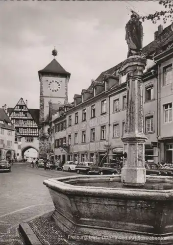 Freiburg - Oberlinden mit Schwabentor - ca. 1965