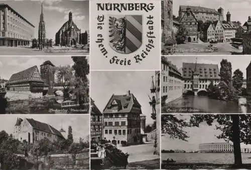 Nürnberg - u.a. Blick zur Burg - ca. 1960