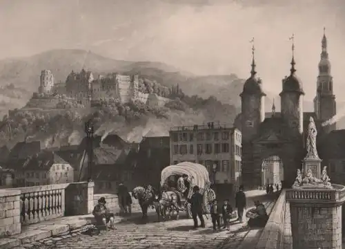 Heidelberg mit Brücke und Schloß - 1964