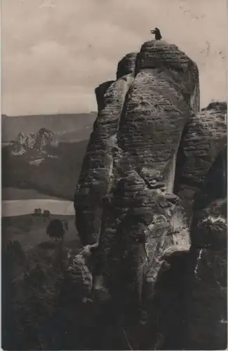 Sächsische Schweiz - Basteigebiet, der Mönch - 1927