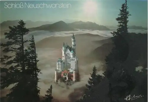 Schwangau Neuschwanstein - Schloss in Wolken