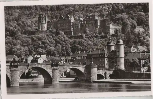 Heidelberg - mit Schloß und Alter Brücke - ca. 1960