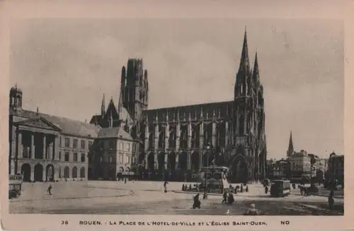 Frankreich - Frankreich - Rouen - Place de Hotel de Ville - ca. 1950