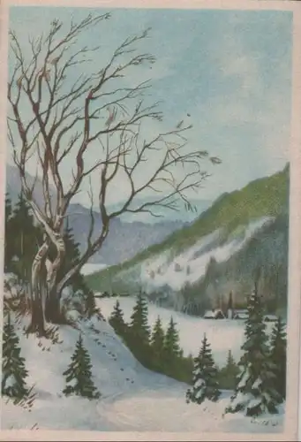 Winterlandschaft mit Dorf