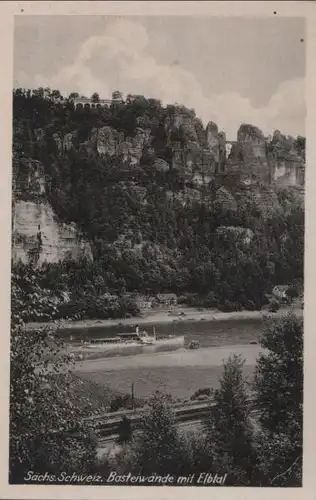 Sächsische Schweiz - Basteiwände mit Elbtal - 1952