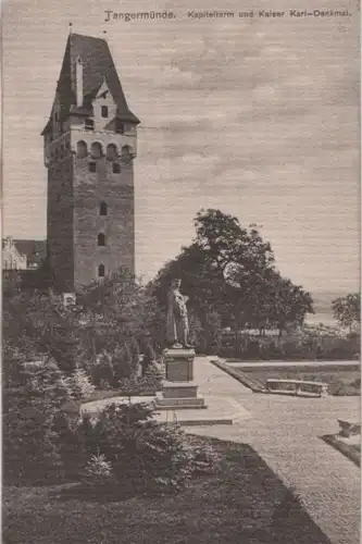 Tangermünde - Kapitelturm und Kaiser Karl-Denkmal - 1911