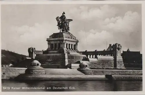 Koblenz - Kaiser Wilhelmdenkmal am Deutschen Eck - ca. 1955