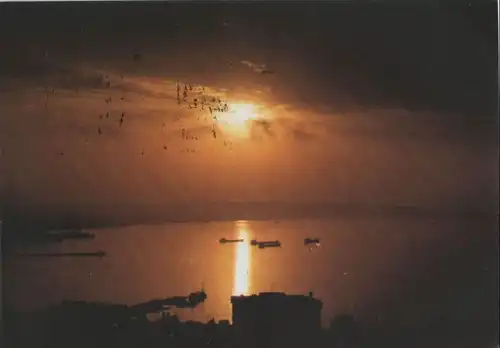 tiefstehende Sonne über See - 1996