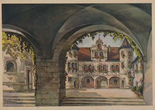 Konstanz - Rathaushof, nach Gemälde von Kellermann - ca. 1955