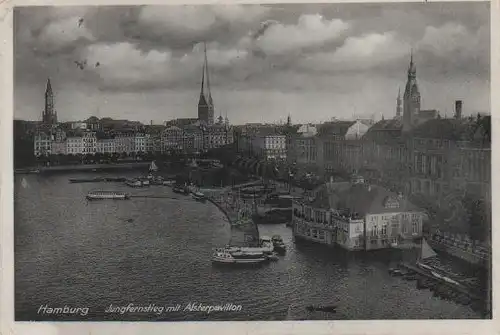 Hamburg - Jungfernstieg und Alsterpavillon - ca. 1935