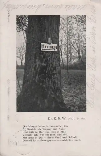 Herren-Schild am Baum