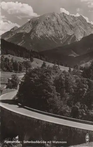 Alpenstraße - Lattenbachbrücke mit Watzmann - 1957