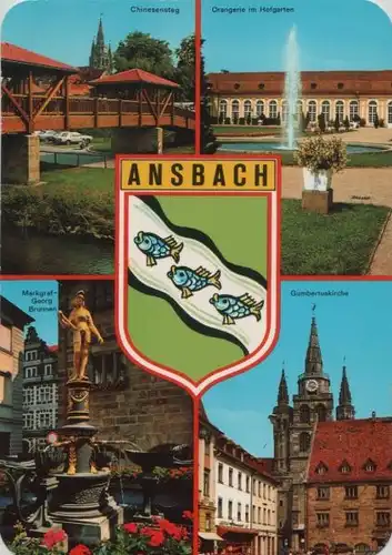 Ansbach - mit Markgraf Georg-Brunnen - ca. 1975