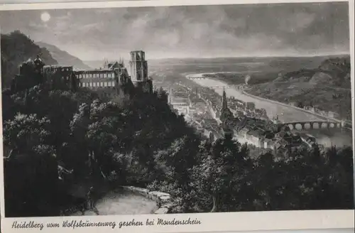 Heidelberg - vom Wolfsbrunnenweg gesehen - 1953