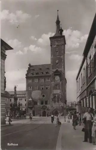 Würzburg - Vierröhrenbrunnen und Rathaus - 1962