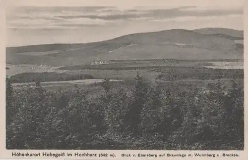 Schierke - Hohegeiss - Blick v. Ebersberg - ca. 1955