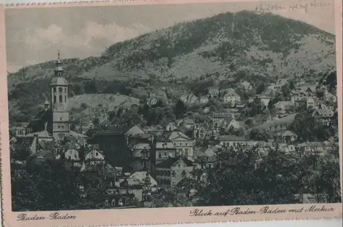 Baden-Baden - Blick auf die Stadt mit Merkur - 1930