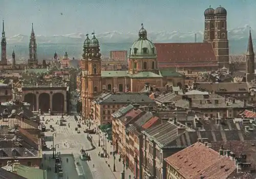 Blick von der Ludwigskirche auf München - 1960