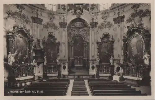 Ettal - Inneres der Basilika - ca. 1950