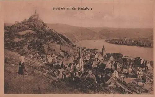 Braubach - mit der Marksburg - ca. 1935