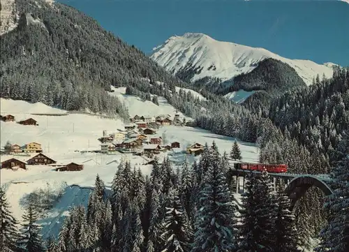 Schweiz - Langwies - Schweiz - Winterbild mit Zug