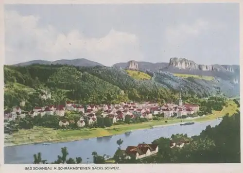 Bad Schandau mit Schrammsteinen - ca. 1935
