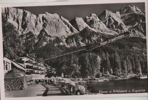 Eibsee - mit Riffelwand und Zugspitze - ca. 1955
