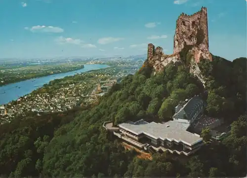 Königswinter - Ruine Drachenfels mit neuem Restaurant - ca. 1980