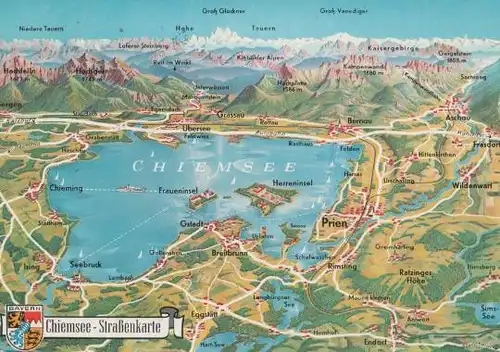 Chiemsee - Straßenkarte - 1969