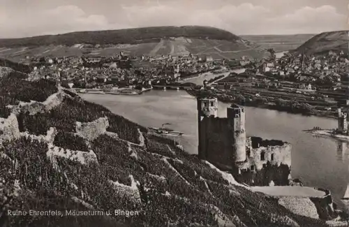 Bingen - mit Ruine Ehrenfels - 1955