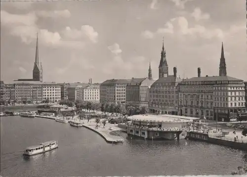 Hamburg - Jungfernstieg und Binnenalster - ca. 1955