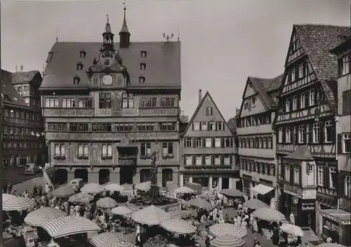 Tübingen - Marktplatz mit Rathaus - ca. 1965