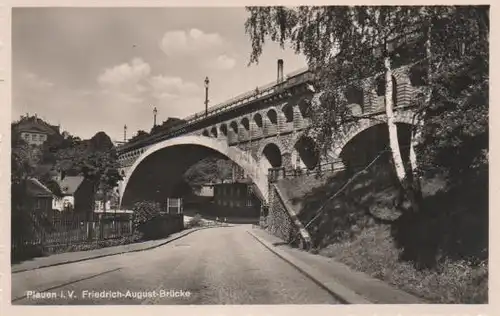 Plauen, Friedrich-August-Brücke - ca. 1955