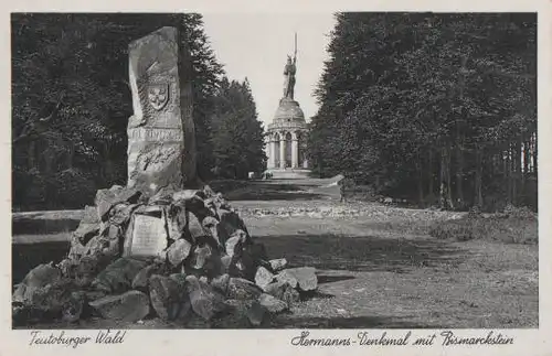 Detmold - Hermanns-Denkmal mit Bismarckstein - 1939