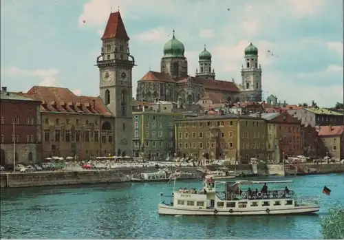 Passau - Partie an Donau mit Dom - ca. 1980
