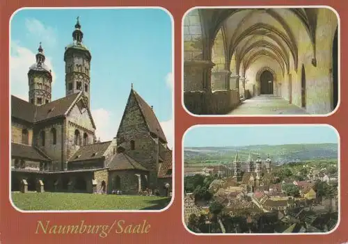 Naumburg - Dom Innenhof, Dom Kreuzgang, Blick zum Dom - 1986