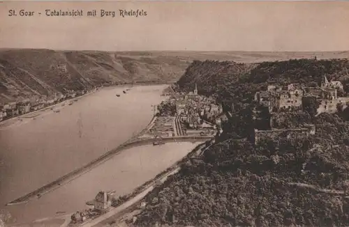 St. Goar - Totalansicht mit Burg Rheinfels - ca. 1935