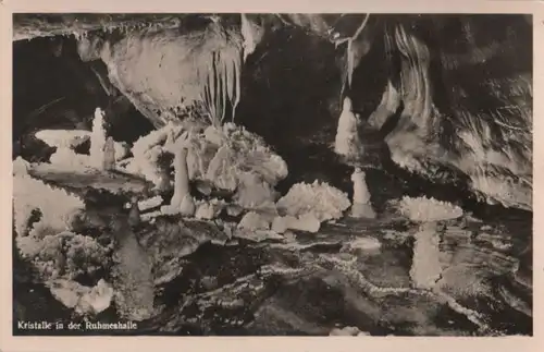 Attendorn - Tropfsteinhöhle, Kristalle in der Ruhmeshalle - ca. 1955