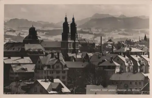 Kempten - total gegen Gebirge im Winter - ca. 1960