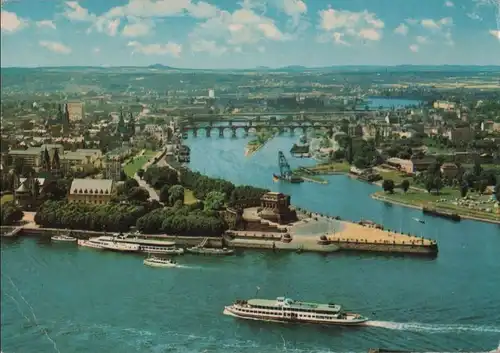 Koblenz - Deutsches Eck mit Moselmündung - ca. 1975