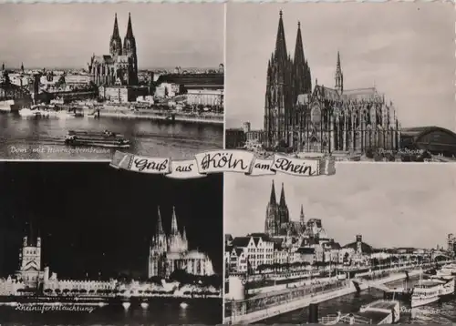 Köln - u.a. Dom mit Hohenzollernbrücke - 1959